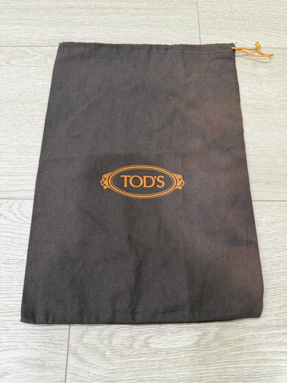 Authentic Tod’s Brown Drawstring Dust Bag Shoe Bag 14.5” x 11”